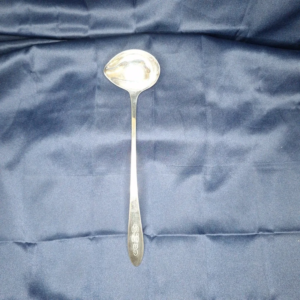 Silverplate Cream Ladle Reed & Barton Belford Art Deco 30s Sauce Engraved 10